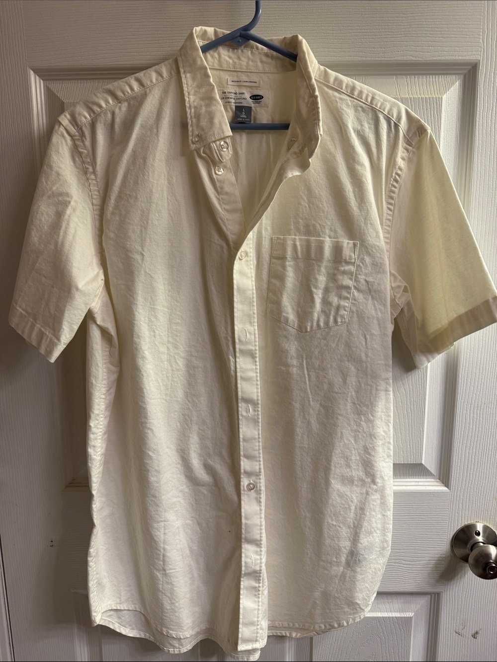 Old Navy Men's Short-Sleeve Button-Down Shirt in Off-White